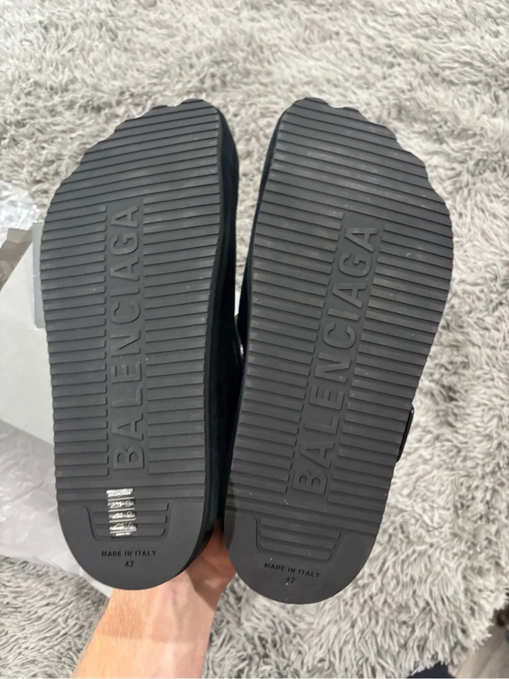 Balenciaga Black Suede Sunday Mules